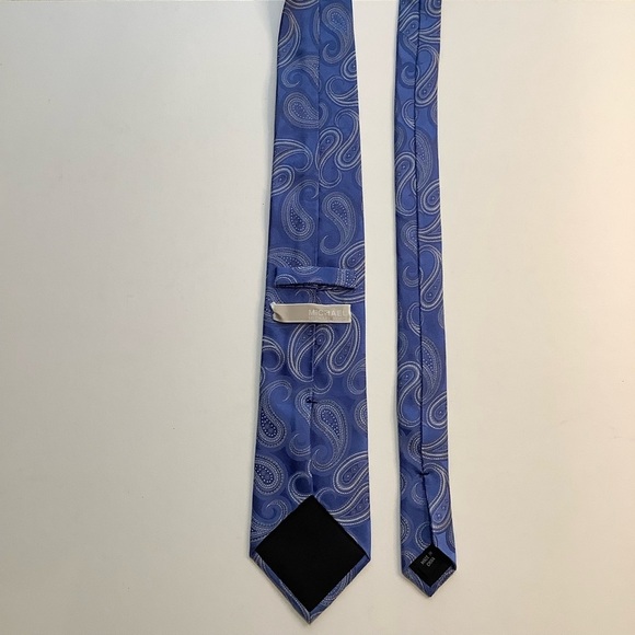 MICHAEL KORS Silk Medium Blue Woven Paisley Tie - Picture 4 of 10